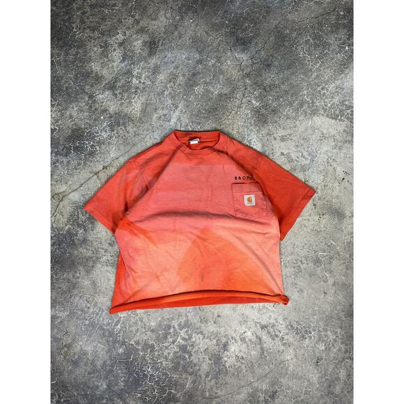 Crazy Burnt Orange sun faded Carhartt Tractor Tee
